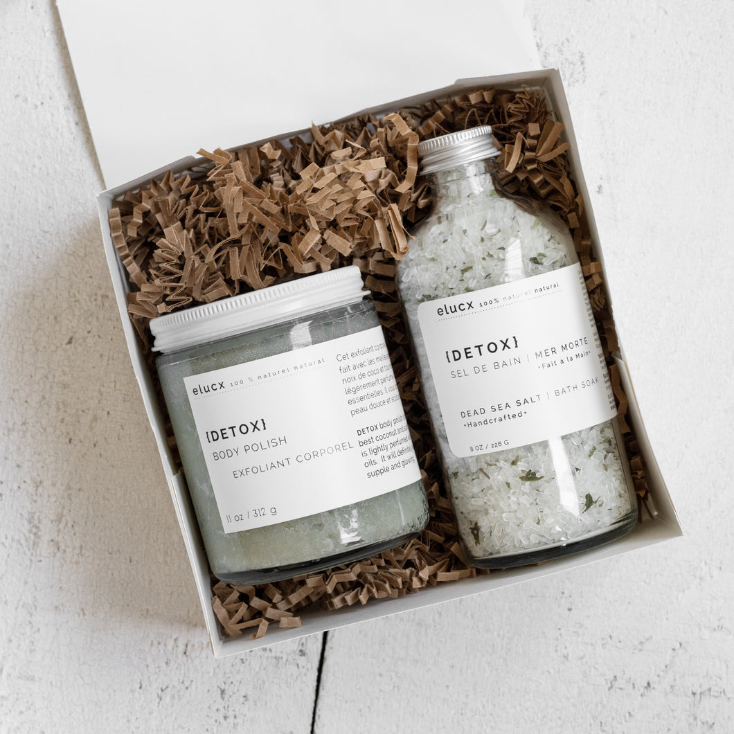DETOX Spa gift set Bath salts and body scrub