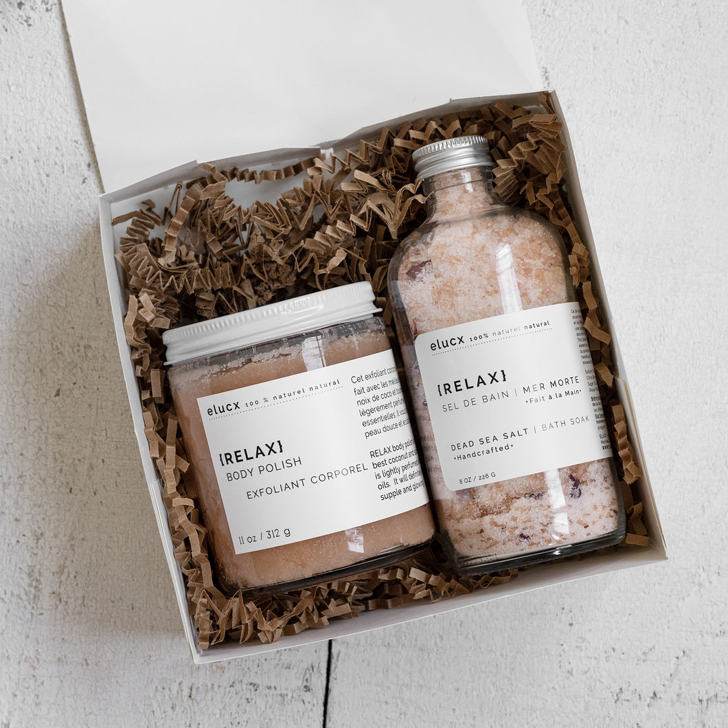 RELAX Spa gift set (bath salt and body polish)
