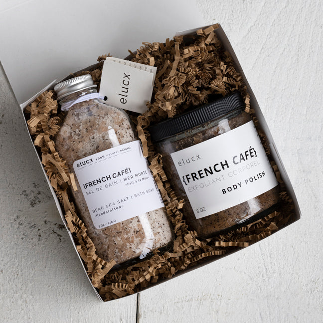 FRENCH CAFÉ gift set (salt bath + body polish)